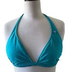 Bamboo Island Turquoise Blue Triangle Bikini Top/ LG